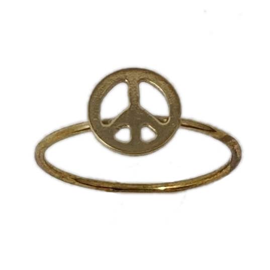 Peace Sign Handmade Brass Ring