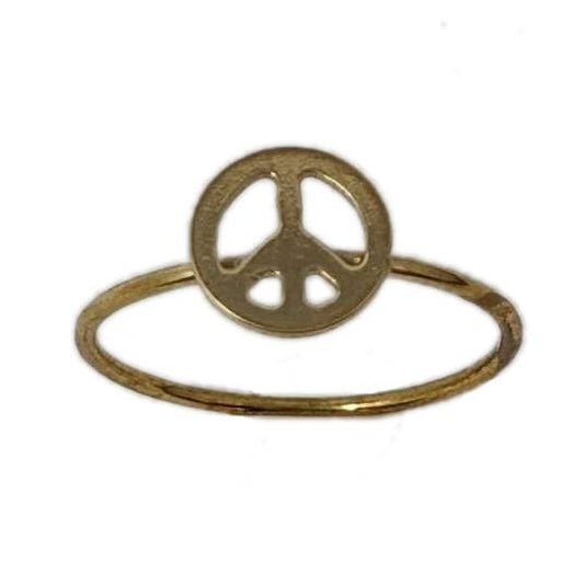 Peace Sign Handmade Brass Ring